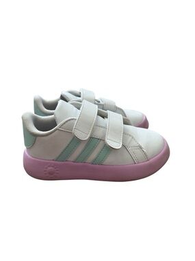 adidas Kids White Mint Pink Velcro Sneakers